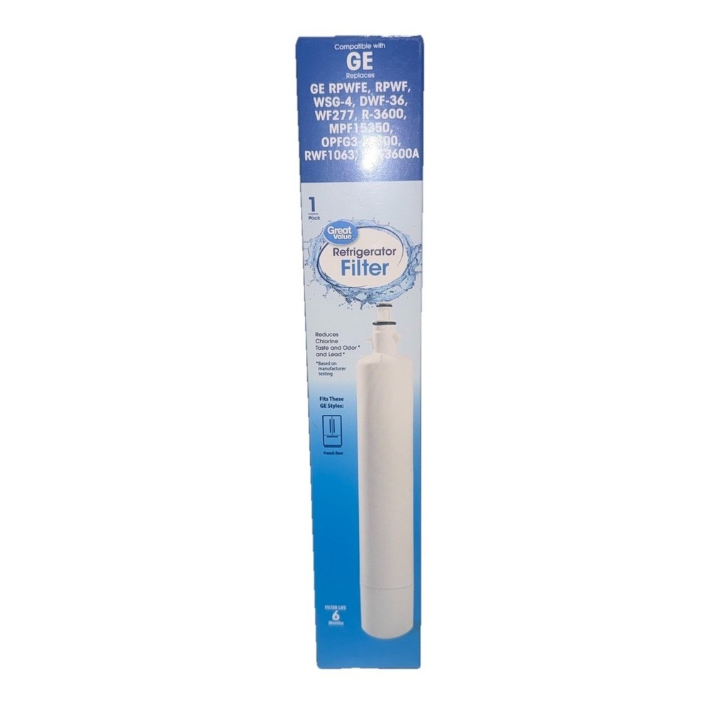 Great Value Refrigerator Filter GE RPWFE, RPWF, WSG-4, DWF-36, WF277, R-3600